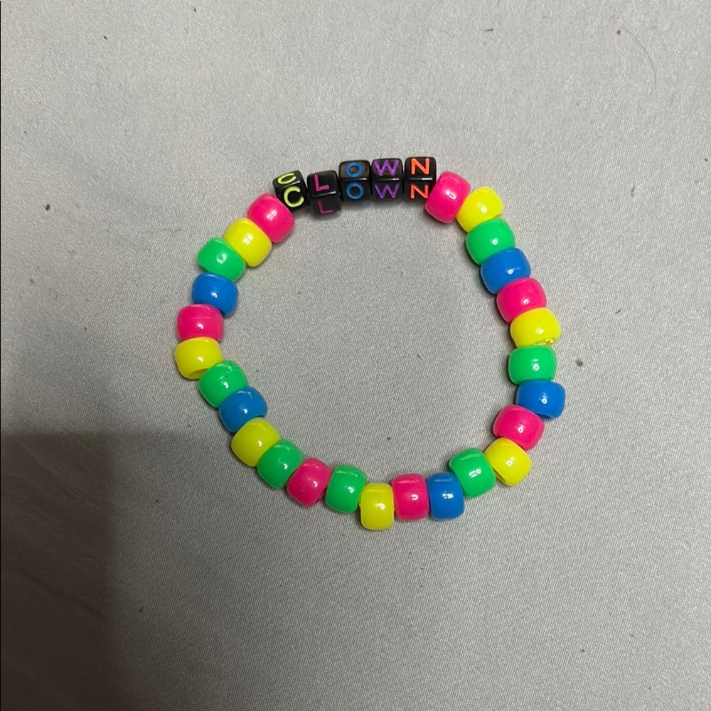 Rainbow clown Kandi handmade